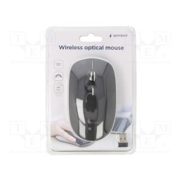 1 pcs x GEMBIRD - MUSW-4B-01 - Optical mouse, black, USB A, wireless, 10m, No.of butt: 4