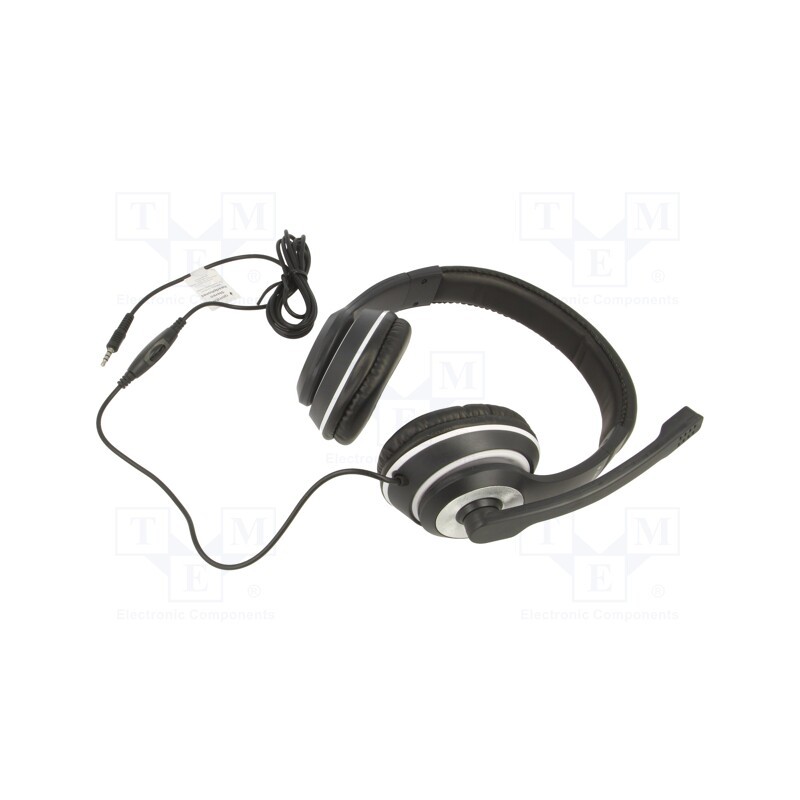 1 pcs x GEMBIRD - MHS-03-BKWT - Headphones with microphone, white,black, Jack 3,5mm, headphones