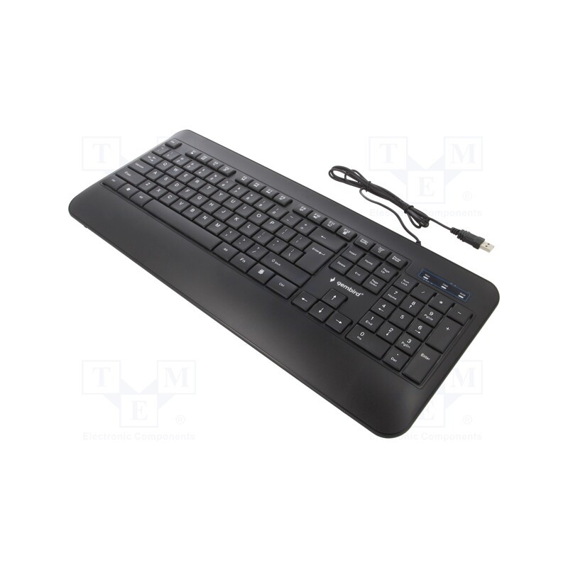 1 pcs x GEMBIRD - KB-UML-03 - Keyboard, black, USB A, wired,slim,US layout, Features: with LED