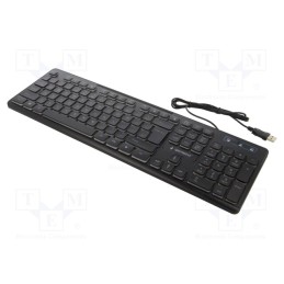 1 pcs x GEMBIRD - KB-UML-02 - Keyboard, black, USB A, wired,US layout, Features: with LED, 1.4m