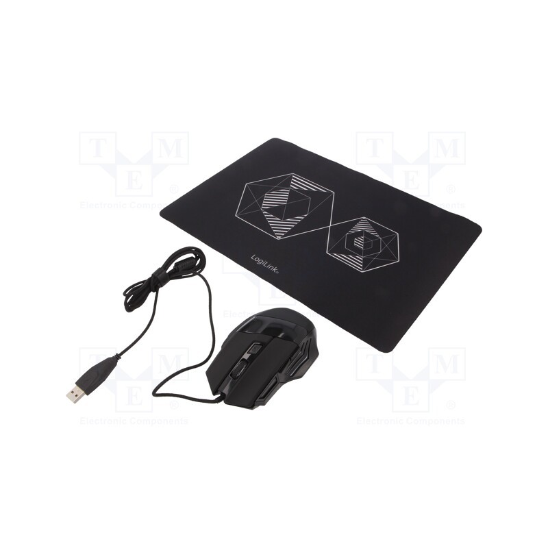 1 pcs x LOGILINK - ID0162 - Optical mouse, black, USB, wired, Features: DPI change button