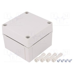 1 pcs x FIBOX - PC 95/75 HG - Enclosure: multipurpose, X: 100mm, Y: 100mm, Z: 75mm, MNX, grey, IK08