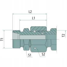 Straight connector with female thread M22x1 5 3 8 din 2353