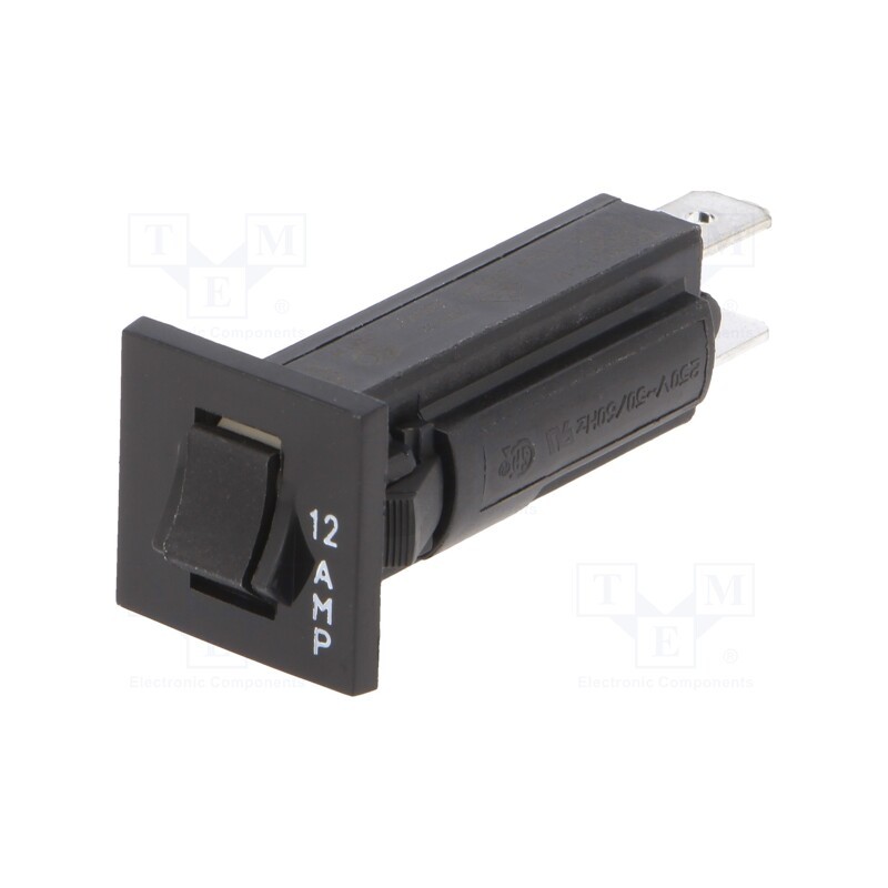 1 pcs x TE Connectivity - 2-1393250-7 - Circuit breaker, Urated: 250VAC, 32VDC, 12A, SPST-NC, Poles: 1, MCB