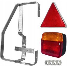 A set of trailer lamps with a bracket, left