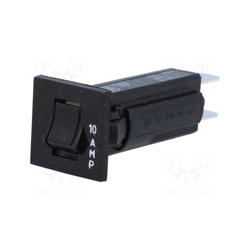 1 pcs x TE Connectivity - 2-1393250-5 - Circuit breaker, Urated: 250VAC, 32VDC, 10A, SPST-NC, Poles: 1, MCB