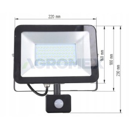 30W cold white LED floodlight with motion sensor