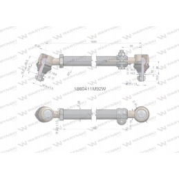 Steering rod 937mm 1860411m92 motogeneric