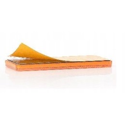 Rectangular orange reflector, glued
