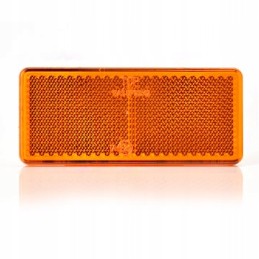 Rectangular orange reflector, glued