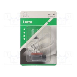 1 pcs x LUCAS - LLB711P - Filament lamp: automotive, PGJ19-2, transparent, 12V, 55W, LLB