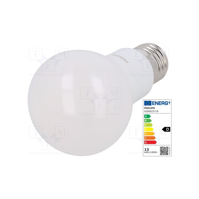 1 pcs x PHILIPS - 8718699769581 - LED lamp, warm white, E27, 230VAC, 470lm, P: 5.5W, 200°, 2700K