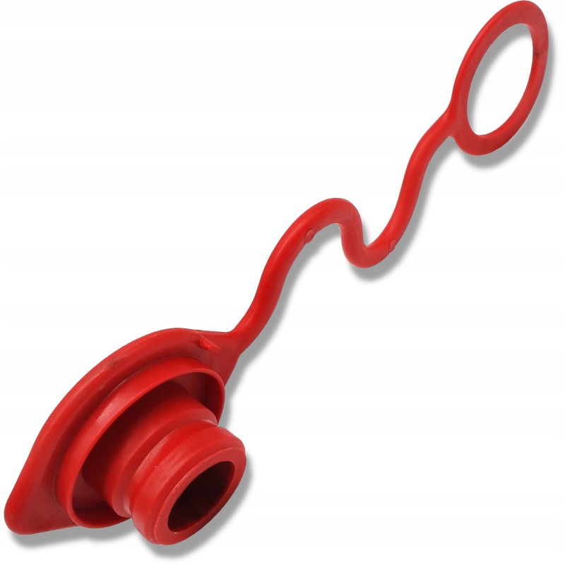 Plug, dust cover, euro socket, red