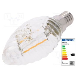 1 pcs x PHILIPS - 8718699762353 - LED lamp, warm white, E14, 230VAC, 250lm, P: 2W, 2700K, CRImin: 80