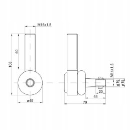 Rod end, right joint with nut 953548 c