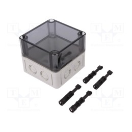 1 pcs x SPELSBERG - 10650301 - Enclosure: multipurpose, X: 94mm, Y: 94mm, Z: 81mm, TK PS, grey, IP66