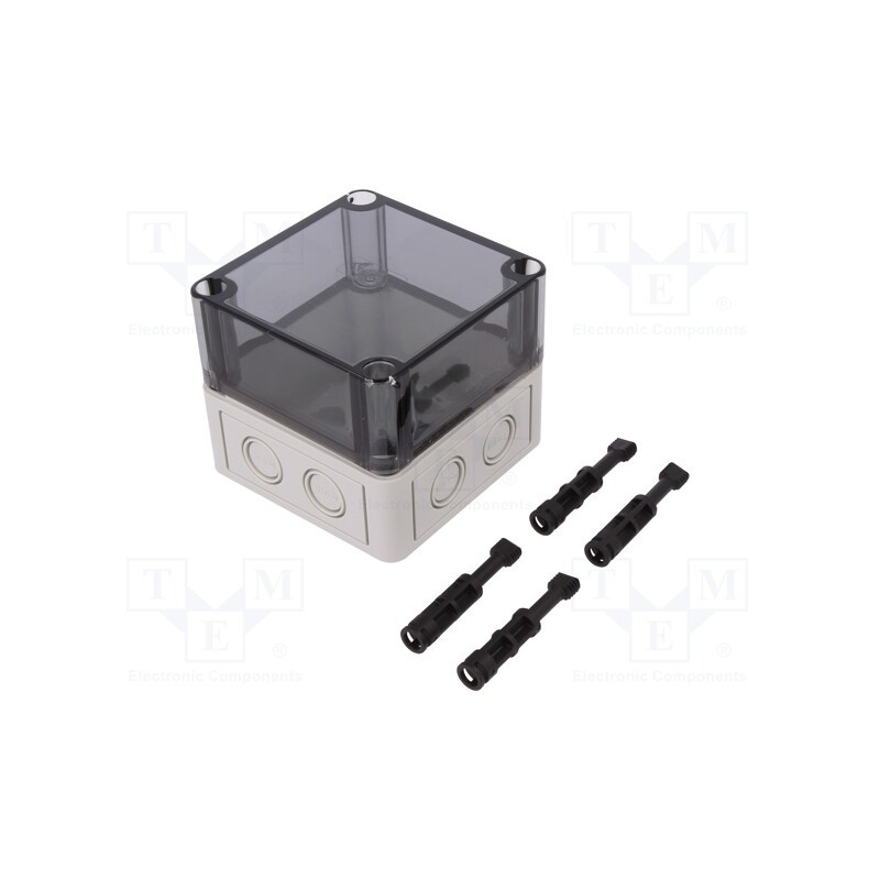 1 pcs x SPELSBERG - 10650301 - Enclosure: multipurpose, X: 94mm, Y: 94mm, Z: 81mm, TK PS, grey, IP66