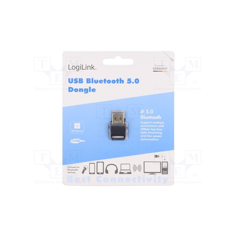 1 pcs x LOGILINK - BT0063 - BT adapter, USB A, Bluetooth 5.0, USB, 3Mbps, 10m