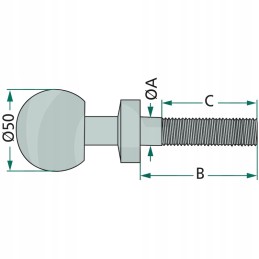 Ball pin 50 mm 7 8 unf 70 mm