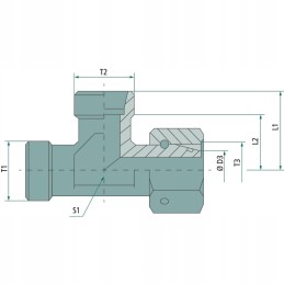 Hydraulic tee dko 8s 3x m16x1 5 din 2353