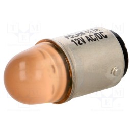 1 pcs x POLAM-ELTA - LO-BA15D-12AC/DC - LED lamp, orange, BA15D, 12VDC, 12VAC