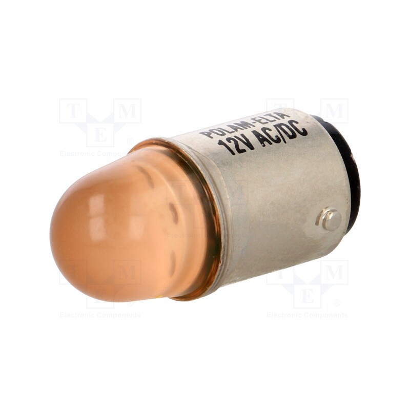 1 pcs x POLAM-ELTA - LO-BA15D-12AC/DC - LED lamp, orange, BA15D, 12VDC, 12VAC