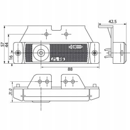 Rectangular front position lamp, LED 12 24v