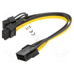 1 pcs x Goobay - 60000 - Cable: mains, PCIe 8pin male,PCIe 8pin female x2, 0.23m