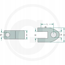 Fork head of the central connector, category 2