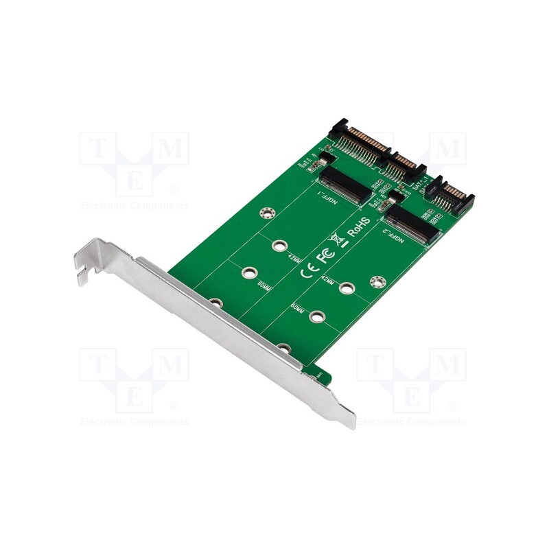 1 pcs x LOGILINK - PC0086 - SATA to M.2 adapter, Poles number: 2, silver, Support: SATA,SSD