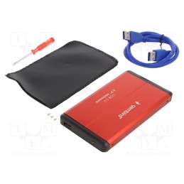 1 pcs x GEMBIRD - EE2-U3S-2-R - Hard discs housing: 2,5', USB 3.0, Enclos.mat: aluminium, USB A