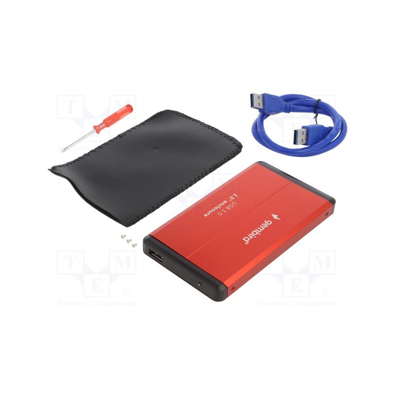 1 pcs x GEMBIRD - EE2-U3S-2-R - Hard discs housing: 2,5', USB 3.0, Enclos.mat: aluminium, USB A
