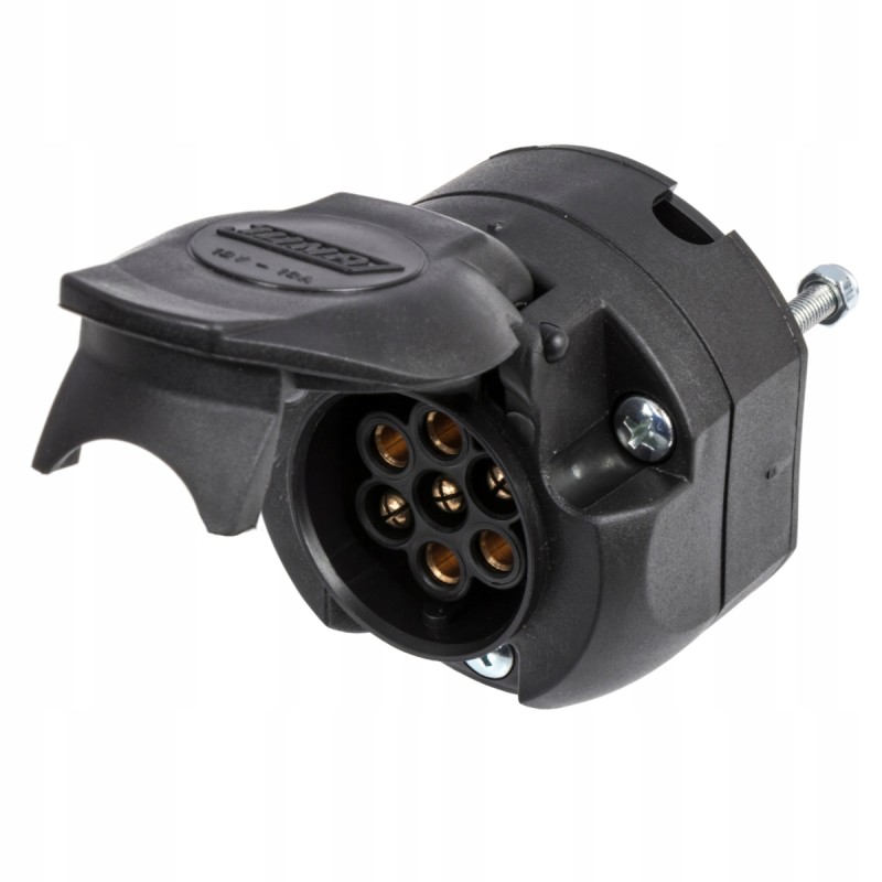 7-pole socket for a trailer with screws