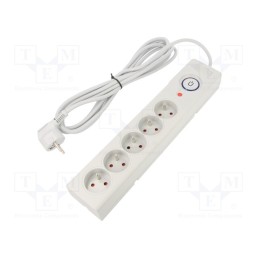 1 pcs x ARMAC - Z5/50/SZ - Plug socket strip: protective, Sockets: 5, 250VAC, 10A, grey, 5m