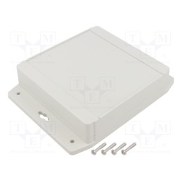 1 pcs x HAMMOND - 1555QF17GY - Enclosure: multipurpose, X: 140mm, Y: 141mm, Z: 37mm, 1555F, ABS, grey