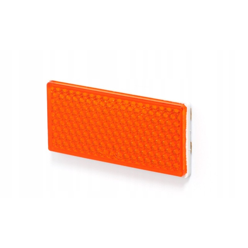Rectangular orange reflector, glued