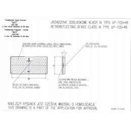 Rectangular orange reflector, glued