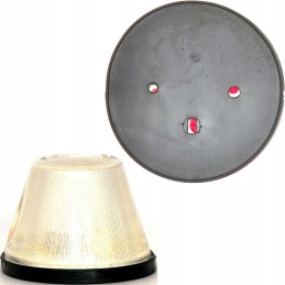 The high white front position lamp is round