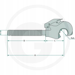 Central connector hook, cat. 3, m30x3 l