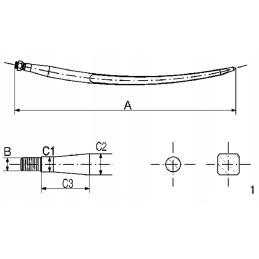 Upper tooth for crocodile 680mm m22x1 5 closing