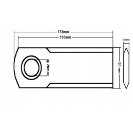 Claas movable knife 175x50x4 fi20 175x50x40 fi20