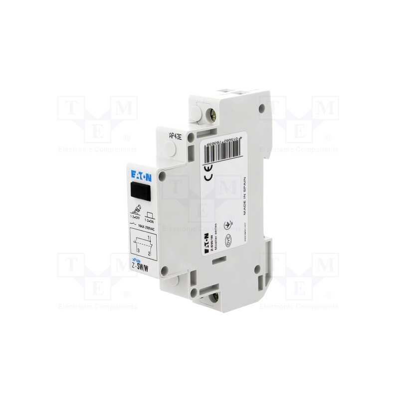 1 pcs x EATON ELECTRIC - Z-SW/W - Module: pushbutton switch, 250VAC, 16A, IP40, 17.5x90x60mm, Z-SW