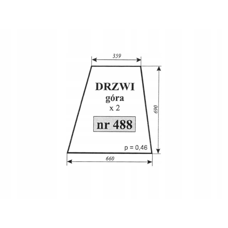 Door glass top ursus 35 12 488