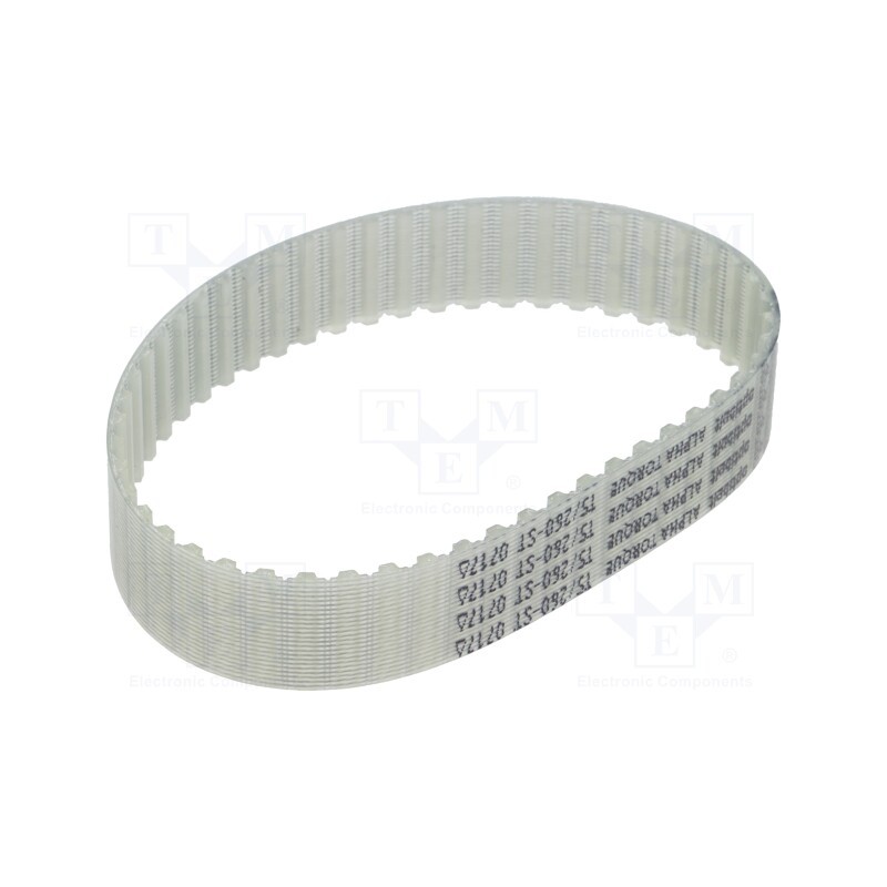 1 pcs x OPTIBELT - T2,5 780 1077ZA - Timing belt, T2.5, W: 10mm, H: 1.3mm, Lw: 780mm, Tooth height: 0.7mm