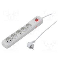1 pcs x ARMAC - R5/SZ/30 - Plug socket strip: protective, Sockets: 5, 250VAC, 10A, grey