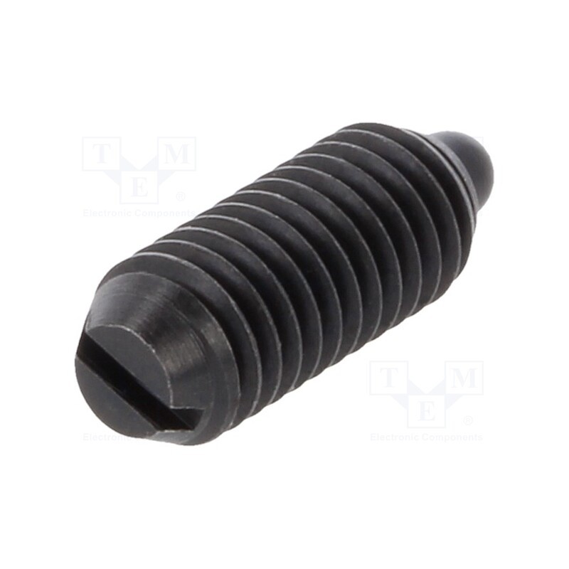 1 pcs x ELESA+GANTER - GN 615.1-M5-B - Ball latch, steel, Thread: M5, 12mm, F1: 5N, F2: 13N, Cut: slotted