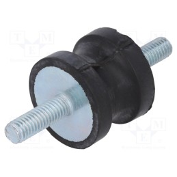 1 pcs x ELESA+GANTER - DVC.1-25-20-20-M6-18-55 - Vibration damper, M6, Ø: 25mm, rubber, L: 20mm, Thread len: 18mm
