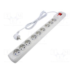 1 pcs x ARMAC - M9/30/SZ - Plug socket strip: protective, Sockets: 9, 250VAC, 10A, grey
