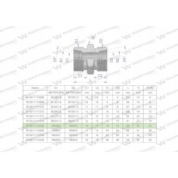 Metric hydraulic connector bb m30x2 22l xg