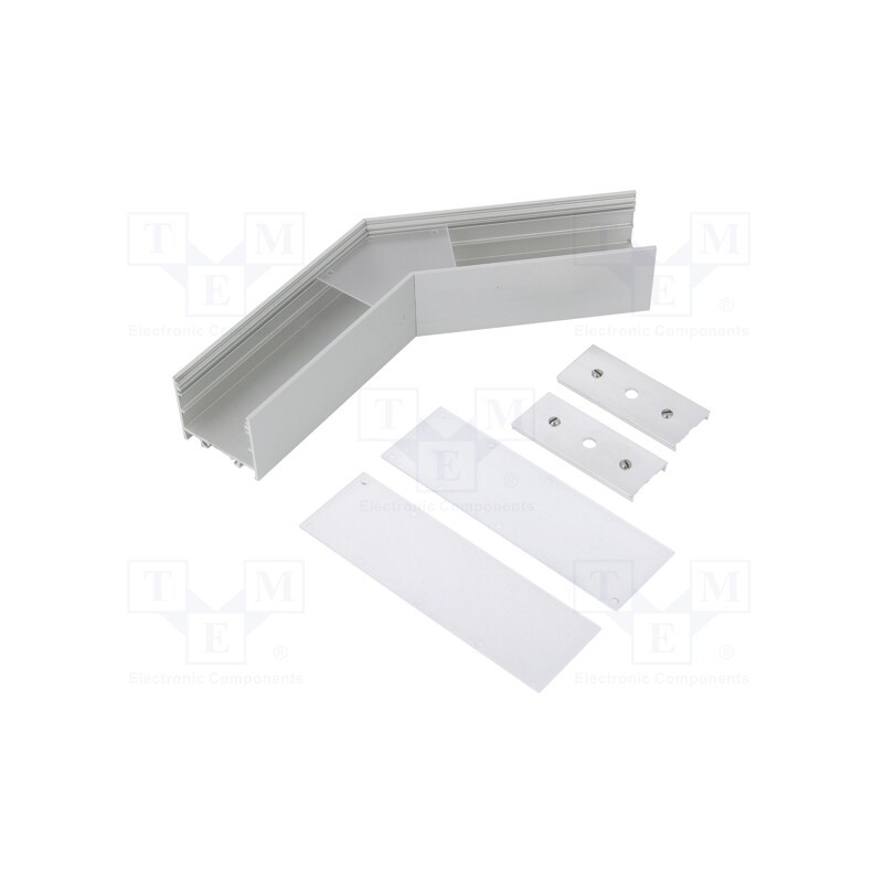 1 set x TOPMET - V4700020S - Connector 135°, silver, aluminium, anodized, VARIO30-02